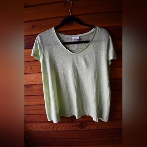 J. Jill Love Linen Mint Green Basic Tee